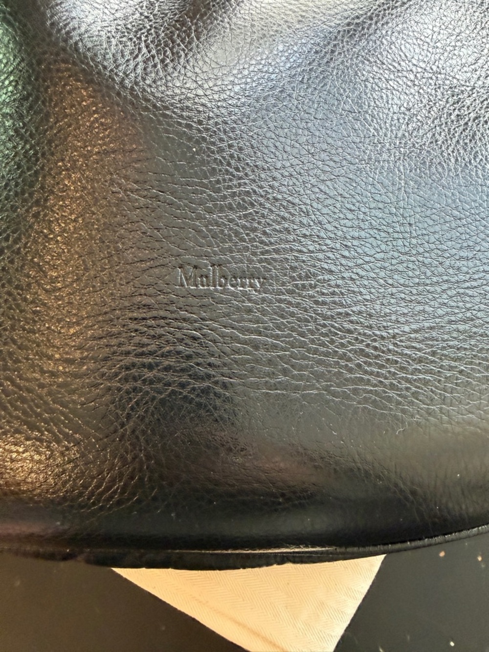 Mulberry Hackney Shoulder Bag Black High Shine Leather Silver Hardware w Insert - Picture 7 of 16